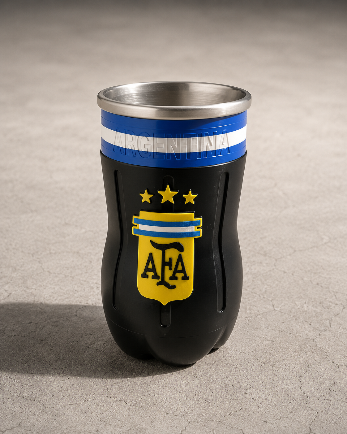 ChatGPT Image 28 jun 2026, 19_43_12 Vaso Botella Cortada Fernet AFA ARGENTINA 500ml - Imagen 1