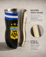 Vaso Botella Cortada Fernet AFA ARGENTINA 500ml - Imagen 2
